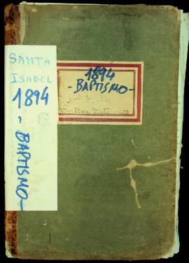 Livro de registos de batismos da freguesia de Santa Isabel - Ilha da Boa Vista (1894)