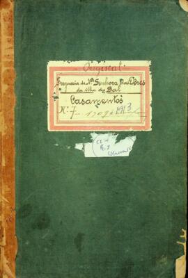 Livro de registos de casamentos da freguesia de Nossa Senhora das Dores - ilha do Sal (1909-1913)