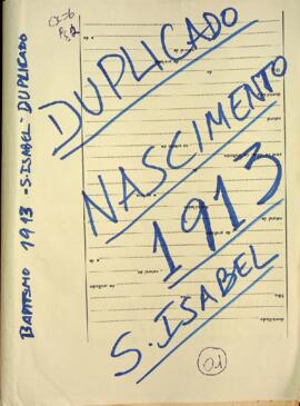 Livro de registos de nascimentos da freguesia de Santa Isabel - Ilha da Boa Vista (1913)