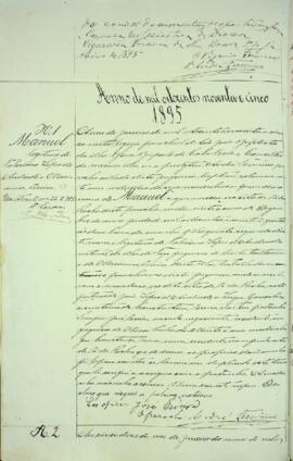 Livro de registo de batismos da freguesia de São João Baptista - ilha Brava (1895)