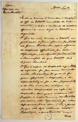 Carta do Diretor da Alfândega da Boa Vista ao Comissário Britânico sobre o despacho de objetos pe...